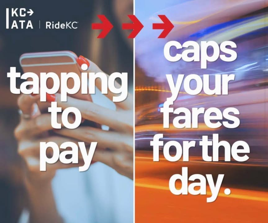 RideKCTransit's tweet photo. No tickets. No cash. No extra steps. Just tap your phone or contactless card when you board. RideKC automatically caps your fares each day, week and month, so you get the best fare without buying a pass ahead of time. 

Download the RideKCGO app! https://t.co/UX5RuodiSD