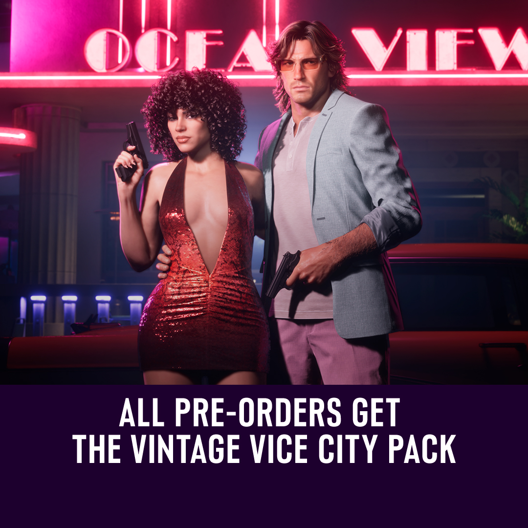 RockstarGames's tweet photo. Bu muazzam dünyanın sunduğu her şey senin olsun. Grand Theft Auto VI: Ultimate Edition PlayStation 5 sürümü için hemen ön sipariş ver.