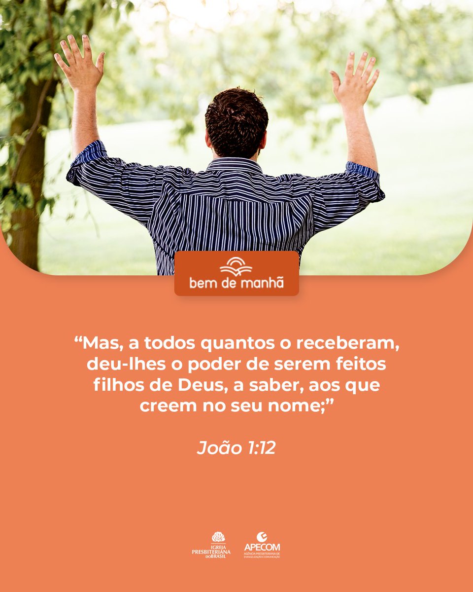 ipboficial's tweet photo. Bem de Manhã: Comece o dia meditando na sabedoria de Deus.

“Mas, a todos quantos o receberam, deu-lhes o poder de serem feitos filhos de Deus, a saber, aos que creem no seu nome;”

João 1:12 https://t.co/0E691yMRdG