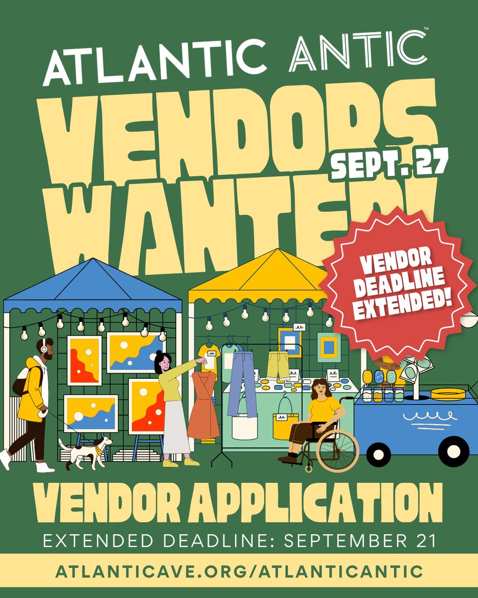 AtlanticAntic's tweet photo. 📣 Great news! We’ve extended our 2026 Vendor Application deadline to September 21! Apply today at https://t.co/Ll3JAFJZqx to be part of the 51st Annual Atlantic Antic™  Festival on Sunday, September 27th! 📣

#AtlanticAntic #brooklyn #nycevents #streetfestival #shoplocal https://t.co/Tu4lBIGSv6
