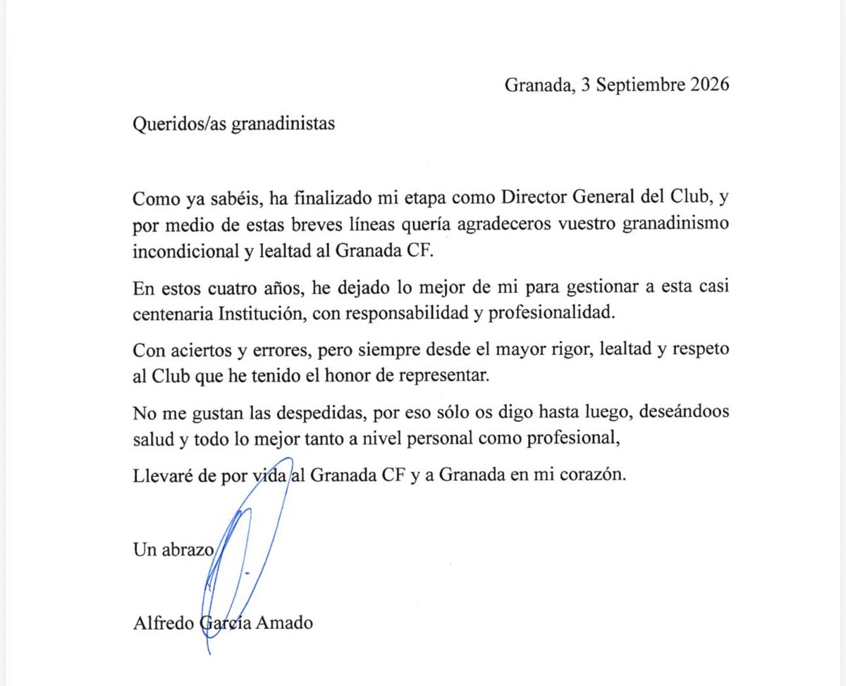 HugoDuranTV's tweet photo. Carta de Alfredo García Amado al granadinismo. https://t.co/yTaiiu0gE6