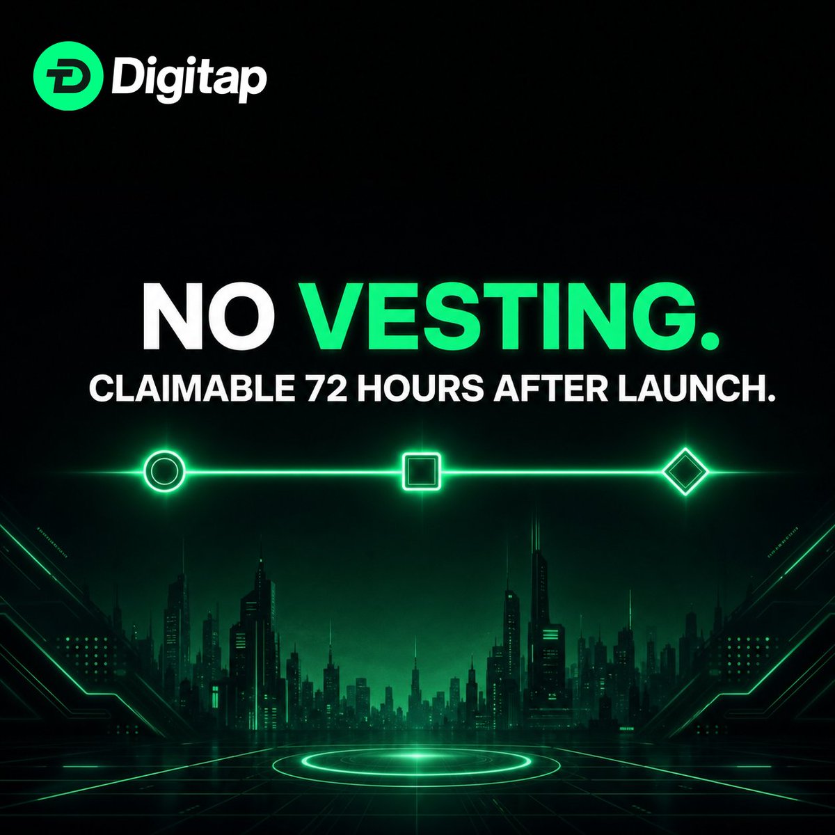 DigiTap_app's tweet photo. Some presales hand you your tokens back a slice at a time over a year.

$TAP presale buyers claim in full, 72 hours after launch. No vesting, no drip.

What you bought is what you get, when it lands.

#digitap #fintech #TAP #crypto #presale https://t.co/mN3anE58Nt