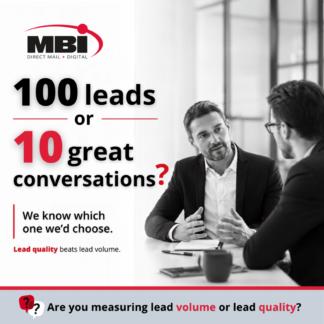 mbidirectmail's tweet photo. 100 leads or 10 great conversations? We know which one we’d choose.

More leads don’t always mean more growth. Better targeting means better-fit prospects, stronger conversations, and less wasted effort.

The goal isn’t more activity. It’s more opportunity. https://t.co/O2eVatwtQZ