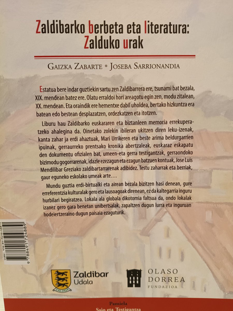hitzliburudenda's tweet photo. ZABARTE, Gaizka - SARRIONANDIA, Joseba: "Zaldibarko berbeta eta literatura: Zalduko urak", Pamiela, Iruñea, 2026.
--
#zaldibar #sarrionandia #zabarte #pamiela #literatura #euskalliteratura #zaldua #liburua @ZaldibarkoUdala @DorreaOlaso #hitz #hitzliburudenda #liburudenda #kultura https://t.co/WqhTB7x76H