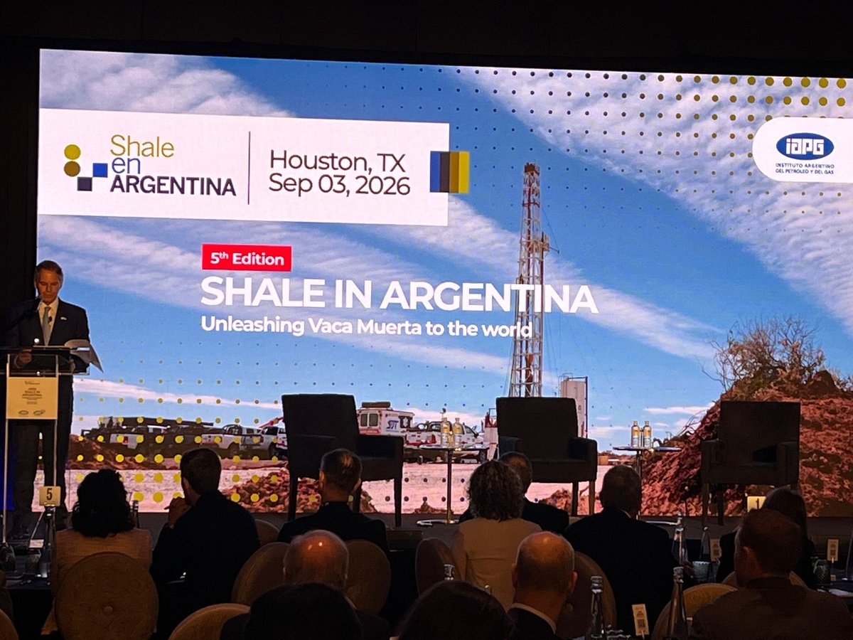 alejandrito's tweet photo. Extraordinary event today in Houston organized by IAPG Houston and IAPG Argentina. Thank you for inviting me to deliver the opening remarks at the 5th edition of “Shale in Argentina.” It was a pleasure to share the day with so many outstanding leaders from Argentina and the U.S. energy industry.

The title, “Unleashing Vaca Muerta to the World”, says it all. Vaca Muerta is no longer a geological promise. It is happening: production is growing, infrastructure is being built, exports are expanding and investment is accelerating. Argentina has a historic opportunity to structurally transform its economy.

And Houston is exactly the right place for this conversation. The American shale revolution changed the global energy map. Today, Argentina has the opportunity to write the next great chapter of that story, bringing together American capital, technology and know-how with Argentine resources, talent and opportunity.

Under President @JMilei, something fundamental has changed in Argentina. Fiscal discipline, deregulation, market opening and structural reforms are restoring predictability and confidence. Macroeconomic stabilization is the foundation; the next chapter is investment and capital formation. And nowhere is that opportunity more visible than in energy.

Connecting Vaca Muerta to the world will require pipelines, ports, LNG, power generation, services, technology and financing. And the opportunity goes even further: energy, critical minerals and AI are increasingly part of the same strategic equation. Argentina has the resources and talent to become a key player in all three.

Thank you especially to Carola Rawson, President of IAPG Houston, for her leadership and commitment, and congratulations to the entire IAPG Houston and IAPG Argentina teams for bringing together such an impressive group. A special thank you to Gov. Rolo Figueroa, Sec. Maria Tettamanti and CEO Horacio Marin for your impressive leadership and commitment to Argentina. And congratulations YPF for an impressive trajectory of growth and profits. 

My message today was simple: look closely at Argentina. The resources are there. The economic framework is changing. Infrastructure is being built. Investment is arriving. Our alliance with the United States has never been stronger. And the world needs reliable, abundant and secure energy.

Those conditions do not come together very often. They are coming together today in Argentina. 🇦🇷🇺🇸

@JMilei @Rolo_Figueroa @IAPG_Info @ARGinUSA @MCTettamanti