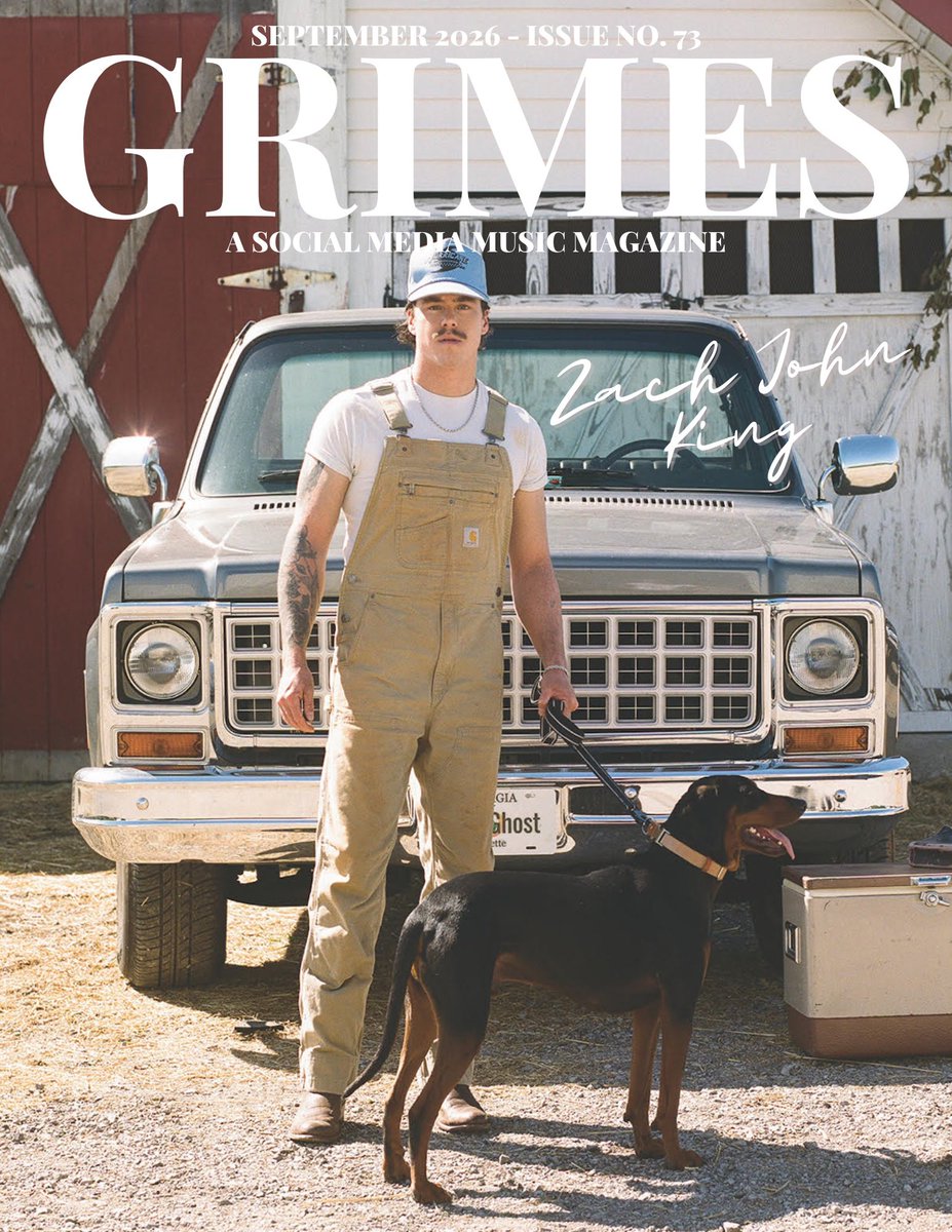 aliciagrimes71's tweet photo. Grimes Magazine: The September 2026  Issue! It’s out now Zach John King takes the cover of #GrimesMagazine and @rachelchinourir  takes the back cover and #nexttoblow 

#music #aliciagrimes #grimesmag #twitter #musicmagazine #musicartist https://t.co/VlE0ouhfIo