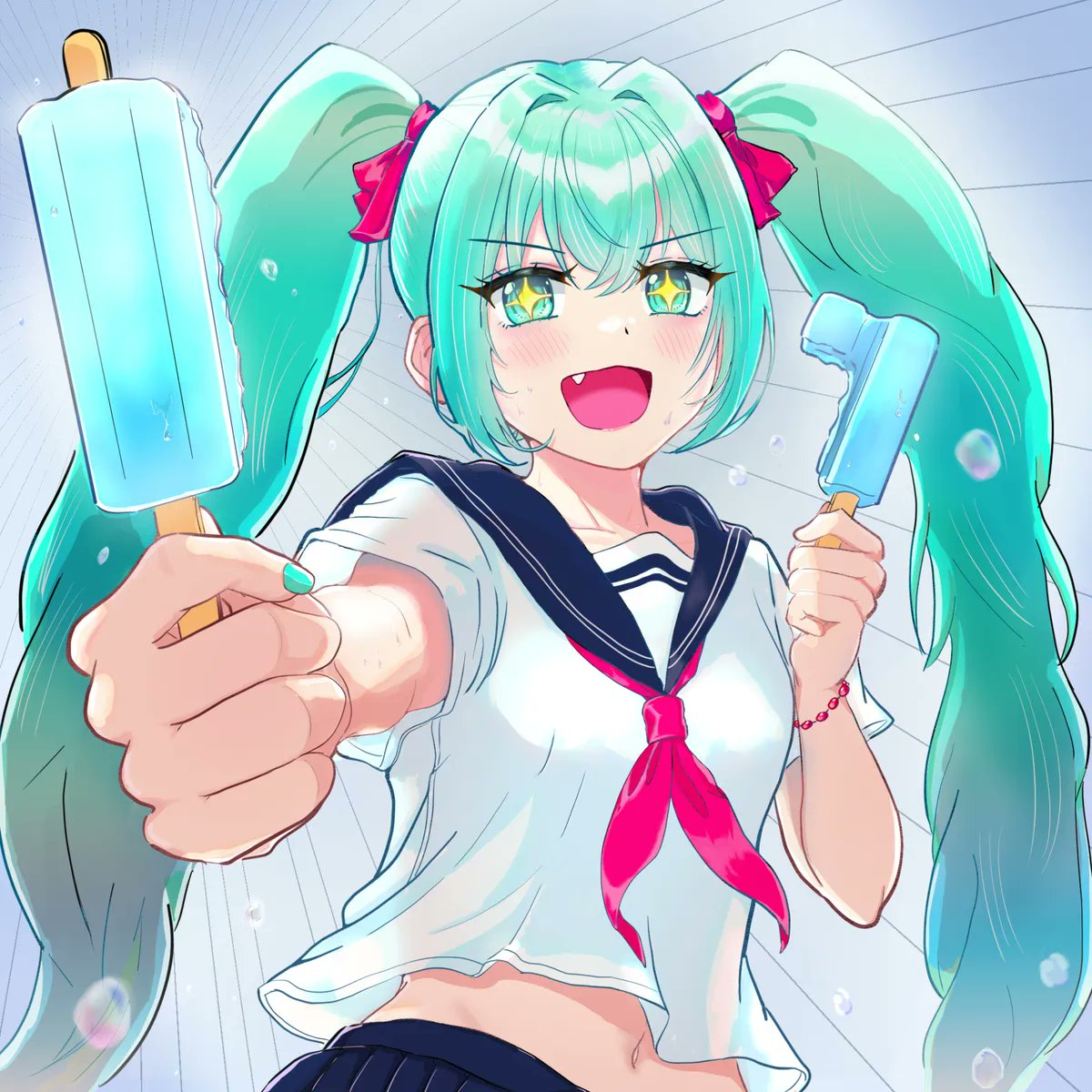 tngsubac's tweet photo. アイスを分ける初音ミクちゃん！(再掲)
#初音ミク
#イラスト
#HatsuneMiku https://t.co/Jlk3Nrhjyw