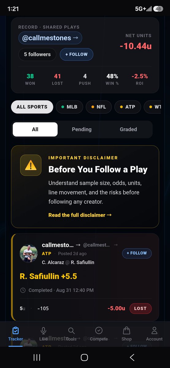 ShadDatabase's tweet photo. im getting reports @CallMeStones_ OD'd last night π his brain melted after my 10 unit bomb won again π this crackhead thought he was better than me cause he won a few -150 tennis plays π€‘ π€‘ heres a recap of his results πΈ
#gamblingtwitter #fraudtouts #junkie https://t.co/FZCOJUNgoV
