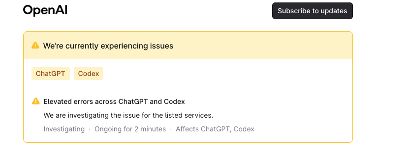 fixone's tweet photo. This might be a historic moment - cursor, claude, chatgpt down at the same time. And maybe it's because of Skynet, which is limiting human access. https://t.co/QCYhlQIDCW