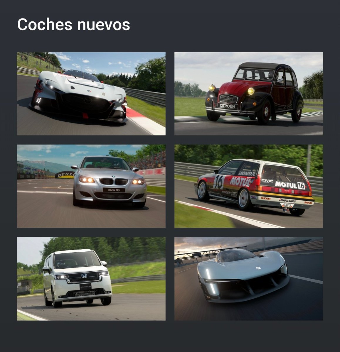 ChalsGT's tweet photo. ℹ️ Contenido separado de la #SpecIV de 🚘 #GT7 para los meses de Octubre y Diciembre junto a los 6️⃣ primeros coches nuevos que llegarán. https://t.co/b6XfejZSyv