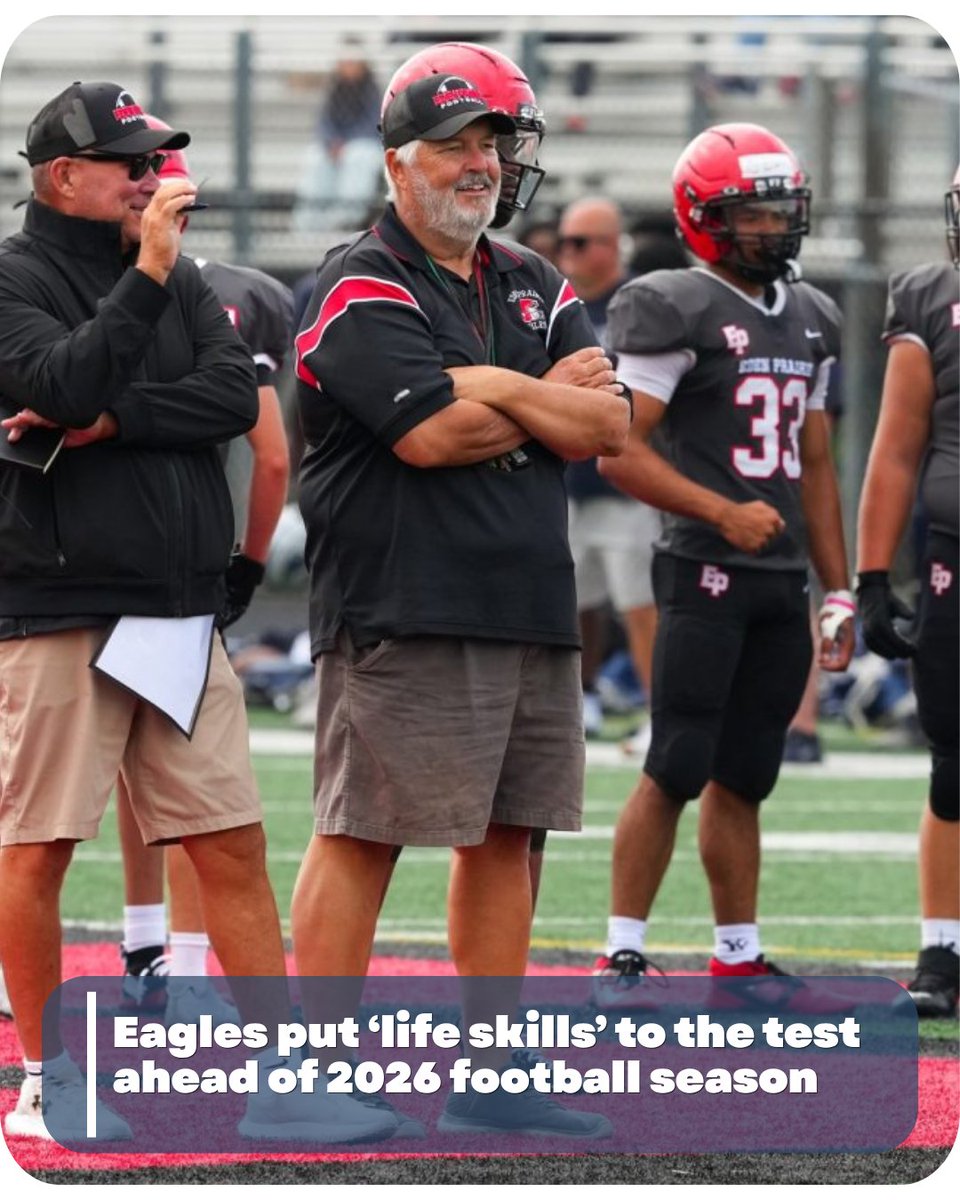 EPLocalNews's tweet photo. The Eden Prairie Eagles football team enters 2026 with a strong defense, deep backfield and three players competing at quarterback.
Written by Steve Mulholland
Photos by Rick Olson
https://t.co/ooCE5LzCYV
#eplocalnews #epln #edenprairie @ephs_football @rickolson77 https://t.co/8iHA1ZSrh1