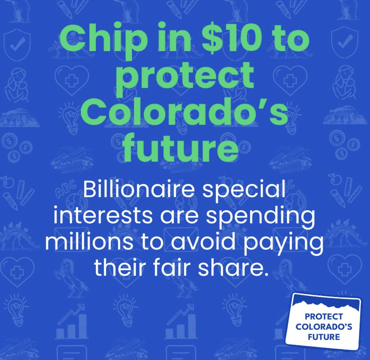 BellPolicy's tweet photo. Let's GIT the graduated income tax to the finish line! Please consider donating — even $10 helps a lot — to make income tax fairness a reality! #copolitics https://t.co/OHNRnPtwOL https://t.co/75kuJcOfwW