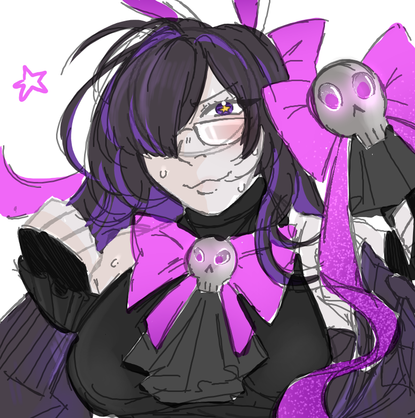 tsutsukas4's tweet photo. messy colored sketch of magical girl Label (,; ⩌ ;,) https://t.co/OwIyqesRik