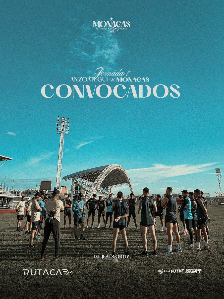 Monagas_SC's tweet photo. 𝑪𝒐𝒏𝒗𝒐𝒄𝒂𝒕𝒐𝒓𝒊𝒂 𝑽𝒔 𝑨𝒏𝒛𝒐𝒂́𝒕𝒆𝒈𝒖𝒊  📋

Presentada por @RutacaAirlines ✈️

#MonagasSC 
#TierraAzulgrana 🔵🔴
#LigaFUTVETriunfobet 🇻🇪 https://t.co/v7Duainsyq