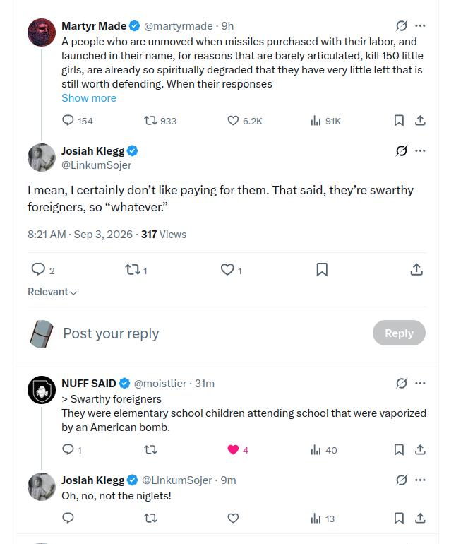 graypilled1's tweet photo. Daily reminder that the War is not just with the American Elite, it is also with the American people https://t.co/AOyjS6neVL