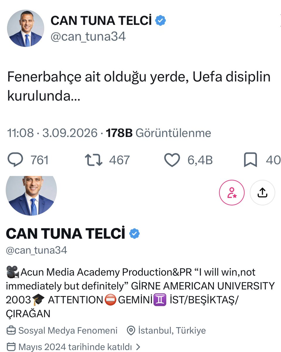 fenerreaction's tweet photo. Fenerbahçe ile ilgili organize şekilde aynı mesajları atan şahıslardan birisi de bu. Acun medya çalışanıymış. Sayın @acunilicali lütfen gerekeni yapınız. Taraftarlar sizden aksiyon bekliyor. https://t.co/Kf9rycong1