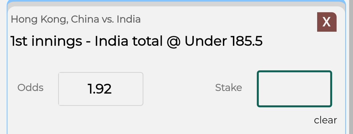 PitchLinee's tweet photo. Live cricket bet 🏏 

India total @ Under 185.5 https://t.co/aLj07NMeLQ