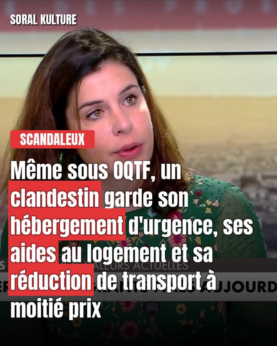 veritebeaute's tweet photo. Sur CNews, en direct, la question s'affiche en toutes lettres derrière Charlotte d'Ornellas : peut-on vivre uniquement des aides en France ? Elle répond, chiffres à l'appui, et c'est hallucinant.

Tu m'étonnes.

Regardez l'empilement, parce que ces aides ne sont pas alternatives, elles sont cumulatives. RSA : 15% des bénéficiaires sont des étrangers extra européens. Minimum vieillesse : 1 bénéficiaire sur 3 est étranger. Aide Médicale d'État : 450 000 personnes en profitent. Hébergement d'urgence : accessible même à un clandestin visé par une OQTF, cette obligation de quitter le territoire que l'État lui a lui-même notifiée. Ajoutez les aides au logement pour les étrangers en situation irrégulière, plus le droit opposable au logement, qui permet en théorie d'attaquer l'État en justice pour exiger un toit. Ajoutez encore les prestations familiales, versées dès l'arrivée sur le sol français, sans attendre une quelconque régularisation. Et pour finir, le transport : dans certaines régions, une remise de 50% sur les tarifs, exactement les mêmes tarifs sociaux que ceux d'un Français qui a cotisé toute sa vie.

En réalité, le système ne distingue presque plus la situation administrative des gens. Une OQTF, c'est un ordre de l'État de quitter le pays. Rester malgré l'OQTF, c'est désobéir à cet ordre. Et pourtant l'accès aux minima sociaux, au logement et à la santé continue, comme si l'ordre n'avait jamais existé.

Je rappelle qu'en parallèle, on nous explique qu'il faut augmenter les impôts pour combler le déficit. Un déficit qu'on demande aux Français de combler par leurs efforts, pendant qu'un système d'aides cumulatives continue de tourner à plein régime pour des personnes que l'État a lui-même sommées de partir.

Voilà, c'est clair : ce n'est pas un manque de moyens, c'est un choix.

450 000 personnes sous Aide Médicale d'État, une remise de transport à 50% pour un clandestin sous OQTF : à partir de quel chiffre, vous, vous appelez ça un système à bout de souffle ?