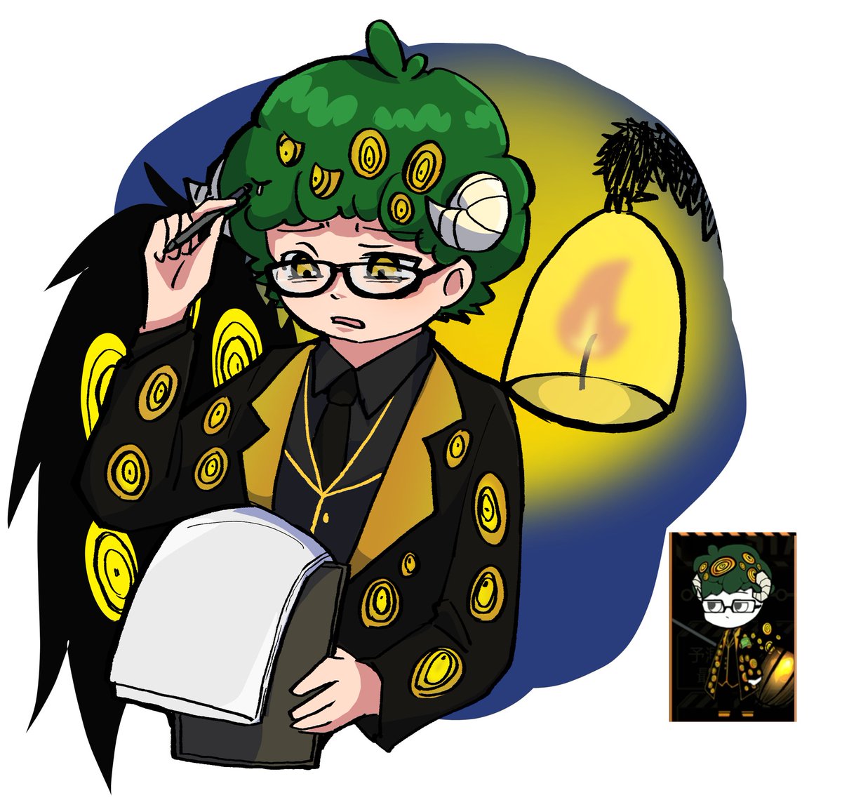 lc_masyu's tweet photo. #LC版深夜のお絵描き60分一本勝負_自職員の部 
ランプ/職員バジル
遅刻失礼します🙇 https://t.co/Snsm78LFHy