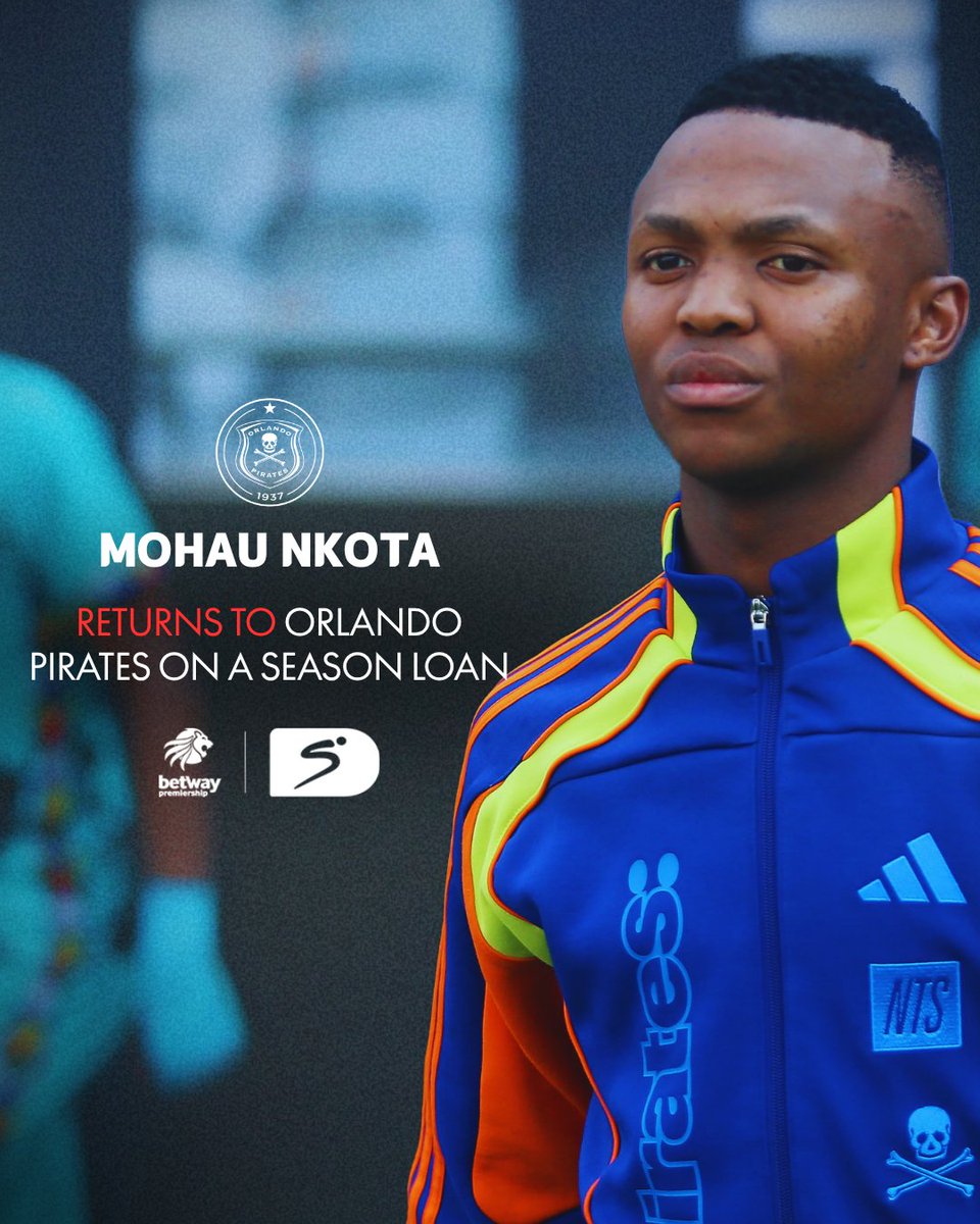 SSFootball's tweet photo. 𝐁𝐑𝐄𝐀𝐊𝐈𝐍𝐆: Orlando Pirates have announced the return of Mohau Nkota. 

He joins on a season-long loan from Al-Ettifaq.

#SSDiski https://t.co/teSguoBHuk