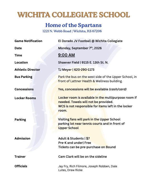 WCSKS's tweet photo. **TIME CHANGE..JV Football 9/7**
Due to dangerous heat conditions forecasted for Monday afternoon, we have agreed to move the JV football game to 9:00 AM on Monday, September 7th. https://t.co/1Rg9wM9dny