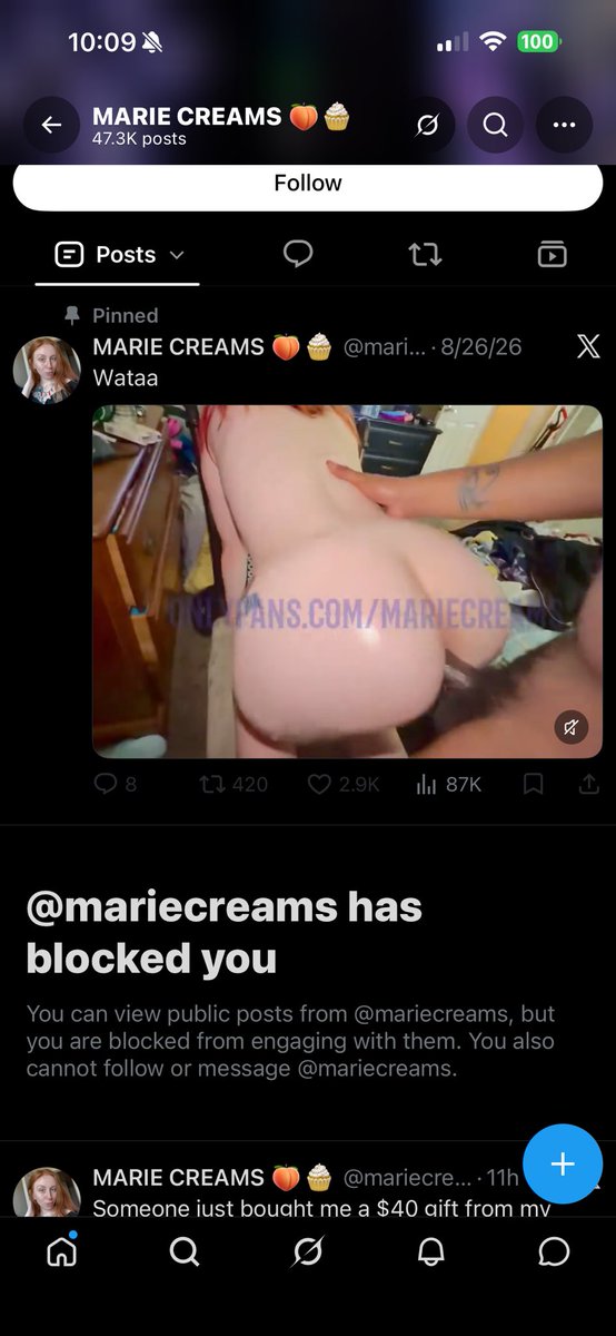 T414360057's tweet photo. @mariecreams is scamming people over on telegram. I bought content from them Tuesday and after not getting a response after paying, I came to their Twitter to try and get answers and was blocked this morning

#nsfwtwt #buyingcontent #Scam https://t.co/v48GjiNCCn
