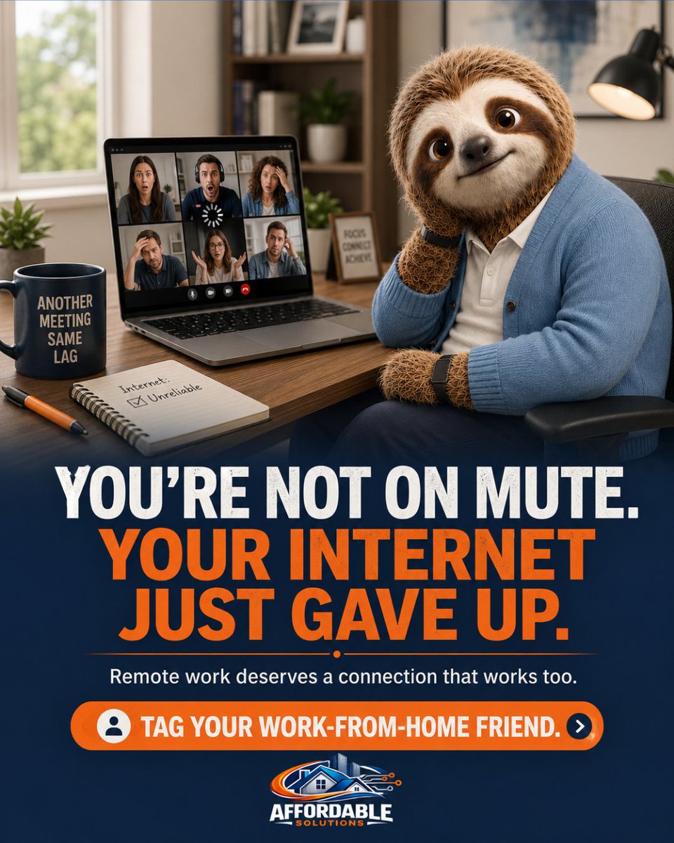 Affordable43652's tweet photo. When Your Internet Quits the Meeting Before You Do?
(850) 660-7494
admin@affordablesolutions.org
https://t.co/6gg5EtYZxA
#AffordableSolutions #WorkFromHome #RemoteWork #WiFiProblems #InternetProblems #HomeInternet #RemoteWorkers #BetterInternet #WFHLife #StayConnected https://t.co/v25yJmAish