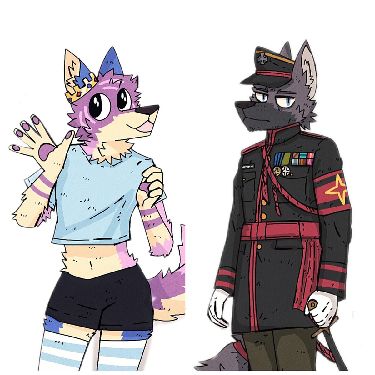 FreneticWolf's tweet photo. Cute haha relatable lol comic furry, or edgy political military ragebaiting furry? https://t.co/B0YHAJZudv