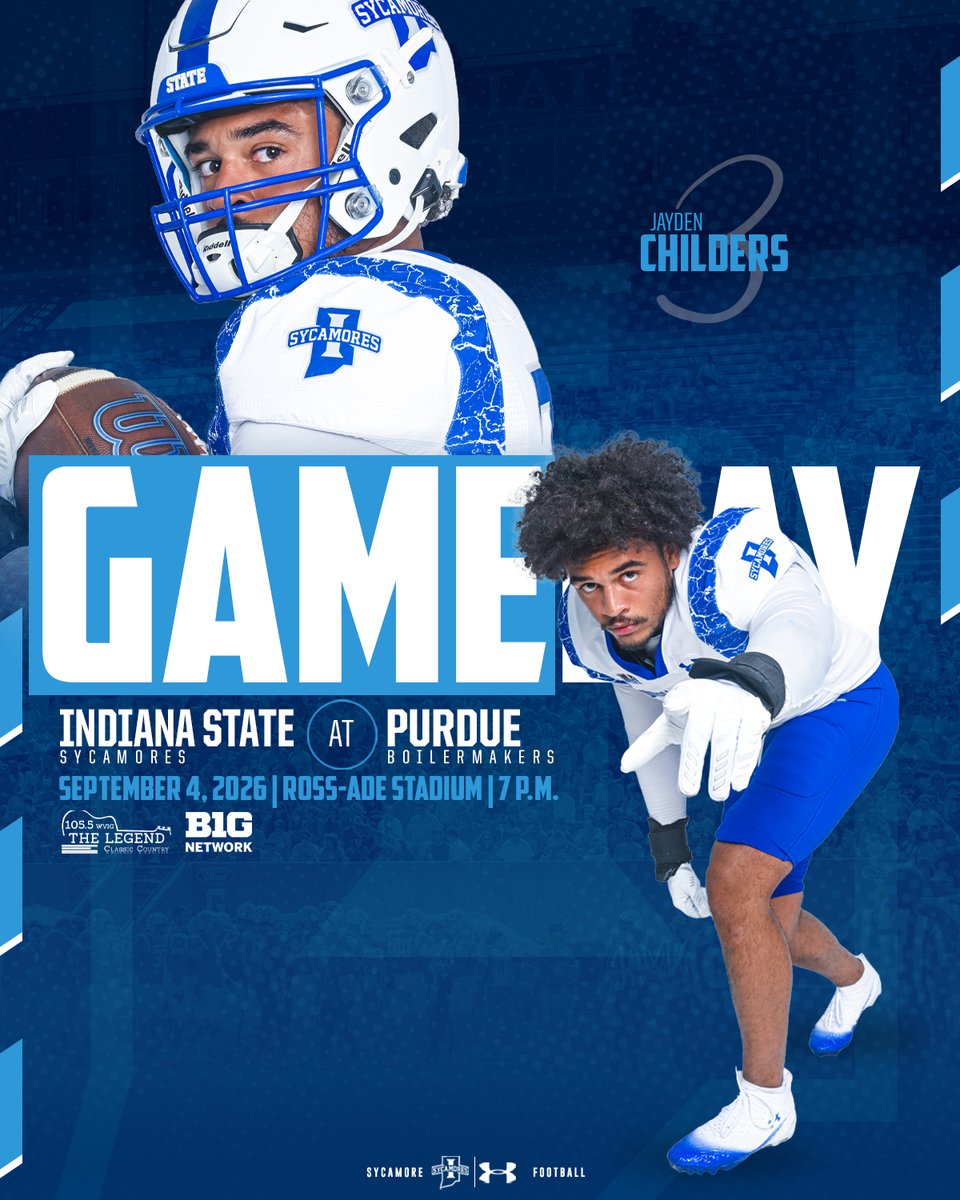 IndStFB's tweet photo. #GameDay
🆚 Purdue
🏟️ Ross-Ade Stadium
⏱️ 7 p.m. ET
📍 West Lafayette, Ind.
📺 Big Ten Network
📊 https://t.co/LMO6c2bKXv
📻 https://t.co/MjvH50pLLj
🎟️ https://t.co/JOVdmXGaUG
📖 https://t.co/M14gp8RYOi

#MarchOn | #LeaveNoDoubt https://t.co/mn9fXuSwrk