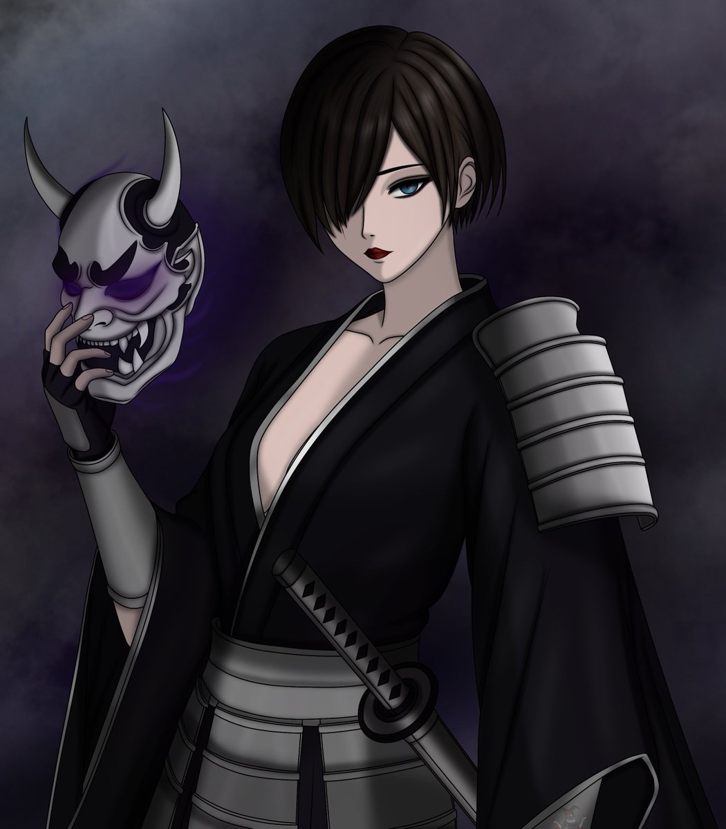 SobStail's tweet photo. Comission art: Alena and Maria Sky 
#OriginalCharacter #digitalart #anime #samurai https://t.co/j2EejyEfxU