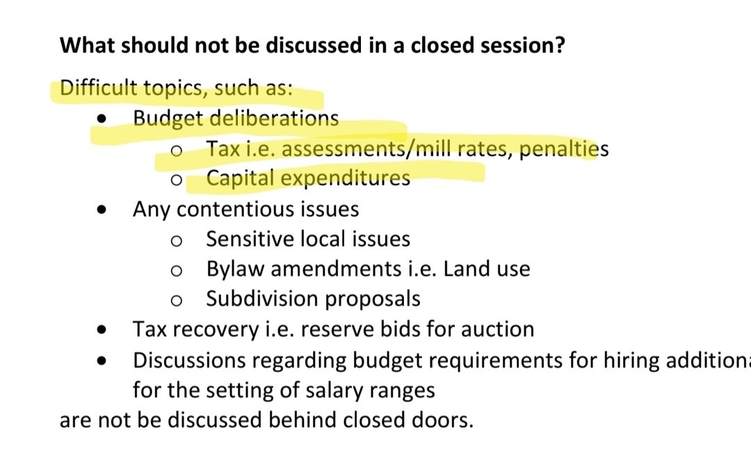 CaitlynMadlener's tweet photo. @JeromyYYC The Government of Alberta rules state that budget deliberations should not be conducted behind closed doors. 

If you want Calgarians to pay for any tax increases, it should be explicitly clear what we are being asked to pay for. https://t.co/KLkrbqHpZd