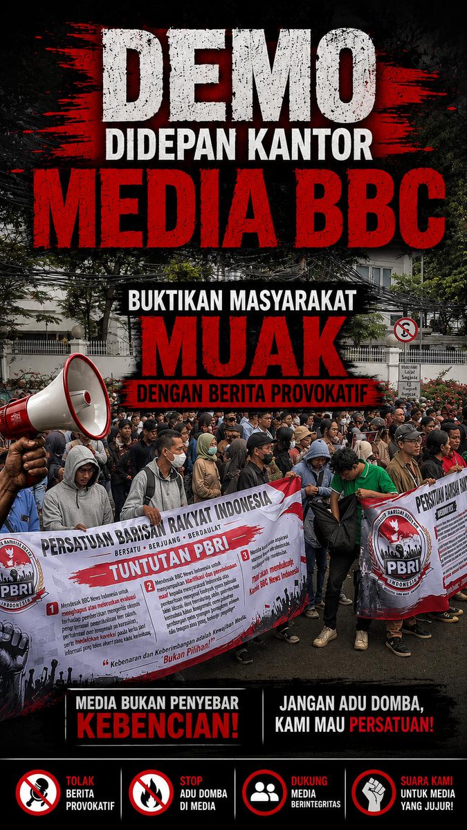 merrydj23's tweet photo. Aksi damai PBRI tegaskan tuntutan koreksi pemberitaan karhutla yang dinilai kurang berimbang, bukan soal membatasi kebebasan pers. BBC Stop Berita Provokatif https://t.co/4ckC1Cr5d4