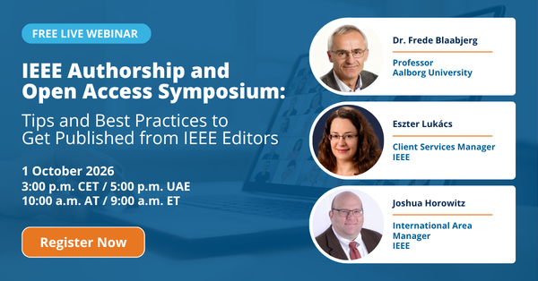 IEEEXplore's tweet photo. Trying to boost the visibility and impact of your research? This free IEEE #Webinar breaks down what editors actually look for, why papers get rejected, and how to navigate open access options with confidence. 

+ A live Q&amp;A with #IEEE experts!

🔗 https://t.co/9bldGQK5Rv https://t.co/Uk0tp7Ljdt