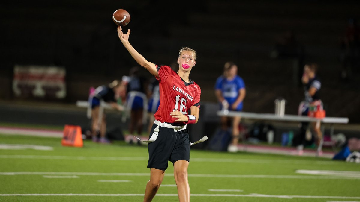 LKS_Sports's tweet photo. Macyn Ramsey threw 4 passing touchdowns, connecting with Zoey Barber, Jordyn Dooley and Marley Doleman. Ramsey also rushed for another touchdown.

Rounding out the scoring, Ramsey hauled in a pass from Dooley to score on one point after attempt, then found Barber on another PAT. https://t.co/BGXWZMbEfR