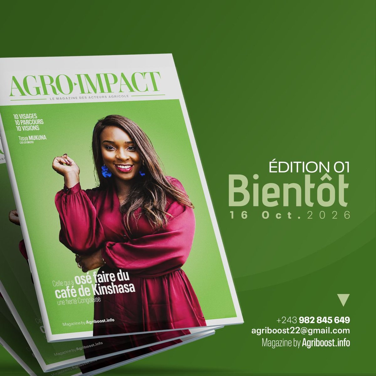 Agriboost_info's tweet photo. https://t.co/QGFsO2jj5J dévoile les visages cachés de l’agriculture.
AgroImpact, le miroir imprimé des acteurs qui bâtissent ce pilier essentiel de la RDC. 1ère couverture :@tisyamukuna , celle qui a transformé le café de Kinshasa en fierté congolaise.
https://t.co/RFeC9hG4Vb https://t.co/yneB01CnWw