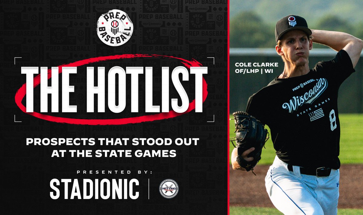 prepbaseball's tweet photo. 🗒️🔥 𝐓𝐡𝐞 𝐇𝐨𝐭𝐥𝐢𝐬𝐭: 𝗦𝘁𝗮𝘁𝗲 𝗚𝗮𝗺𝗲𝘀 𝗦𝘁𝗮𝗻𝗱𝗼𝘂𝘁𝘀 🔥🗒️ 
🔋: @Stadionic / @NettingPros

We asked our scouting staff to share their insight on the players who made the biggest impressions at their respective State Games events this summer. 👀📈

🔗: https://t.co/MaIxt0yzve