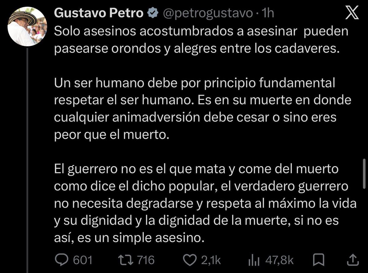 realsantig's tweet photo. Yo voté para ver a PETRO llorando por sus camaradas dados de baja. 

Muchas gracias presidente @ABDELAESPRIELLA https://t.co/Fa32iMrtLk
