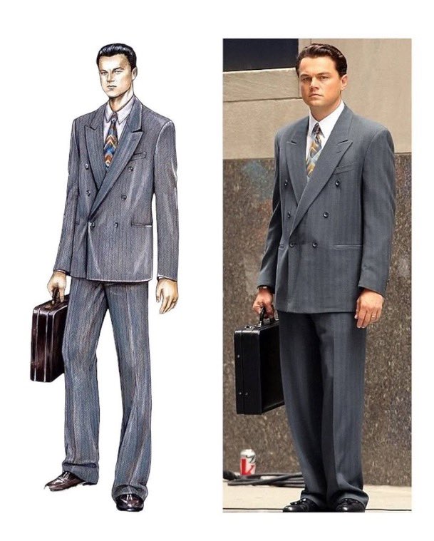 HardestFitPics's tweet photo. Sketches by Giorgio Armani for the suits Leonardo DiCaprio would wear in 'The Wolf Of Wall Street’ (2013) https://t.co/4WpcKDU9Td