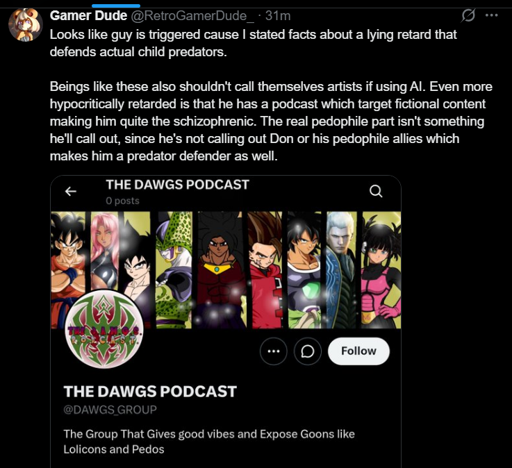 PrinceHybrids's tweet photo. Look at this fucking guy...

This idiot @RetroGamerDude_ 

Basically attacked me, my group and @TheDonOfEvery  for no fucking reason...And now accusing me...

Learn how to read bitch boy!!! https://t.co/Vl3TT7FMZk