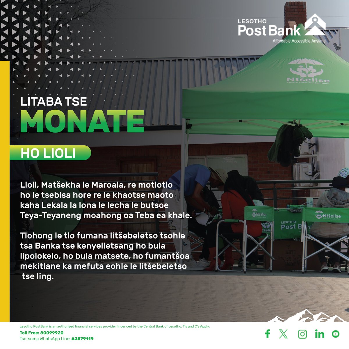 LESOTHOPOSTBANK's tweet photo. #LesothoPostBank #TheOnlyBasothoBank https://t.co/hV1e03H1UG