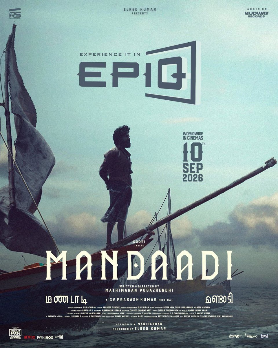 ItsAbishek04's tweet photo. #Mandaadi will be releasing in IMAX &amp; EPIQ

@sooriofficial #Soori @elredkumar @rsinfotainment #VetriMaaran #MathiMaaran #GVPrakash #MahimaNambiar @RavindraVijay1 #Sathyaraj @PeterHeinOffl #Azar @srkathiir @KiranDrk @pradeepERagav https://t.co/46k9q0oIH1