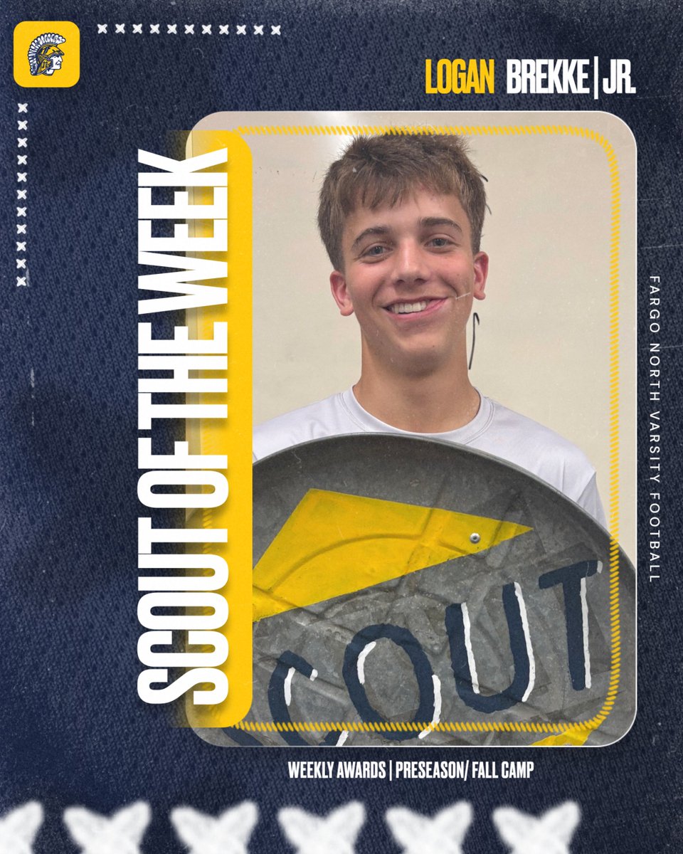 fargonorthfb's tweet photo. Scout of the Week: Logan Brekke 
Young Buck: Jacob Adekunle 
Honorary Hog: Ben Peterson 
Fake of the Week: Desmond Tolbert

#SetYourStandard https://t.co/tC83eFltfI