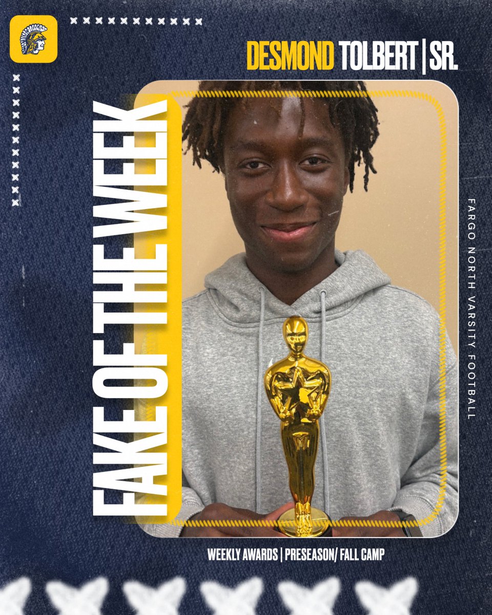 fargonorthfb's tweet photo. Scout of the Week: Logan Brekke 
Young Buck: Jacob Adekunle 
Honorary Hog: Ben Peterson 
Fake of the Week: Desmond Tolbert

#SetYourStandard https://t.co/tC83eFltfI