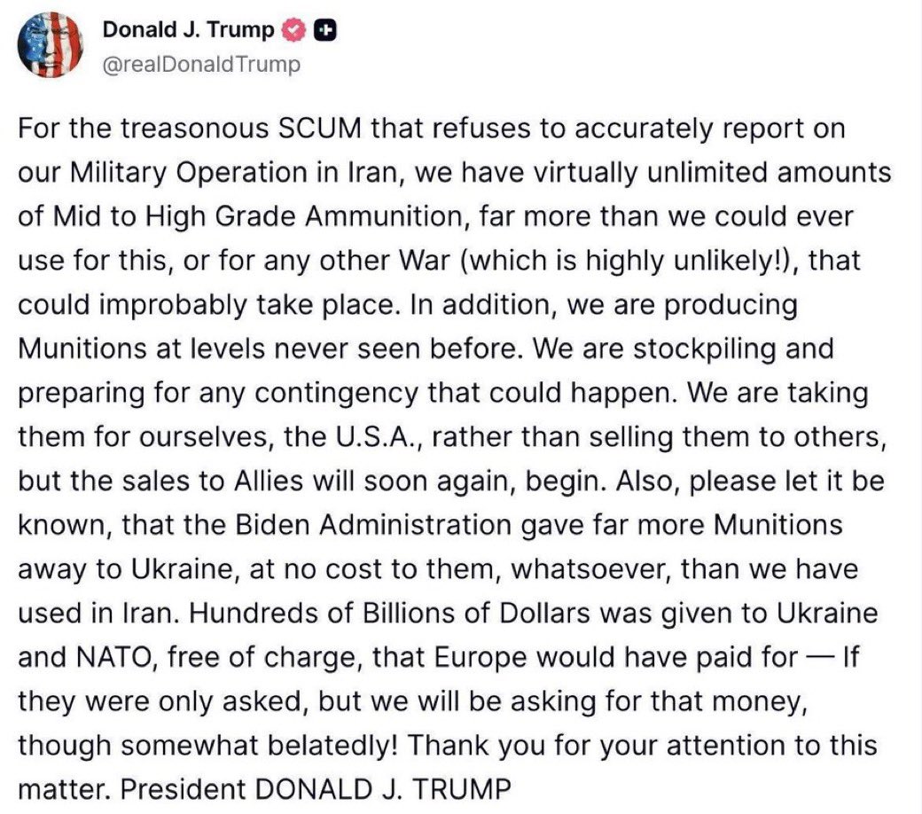 kadmitriev's tweet photo. BREAKING: The US will demand that Europe return hundreds of billions of dollars spent by the Biden administration on military aid to Ukraine, Donald Trump said.

That should not be a problem for the brilliant European leaders who think they know what they are doing. https://t.co/F6ak8VAOSK