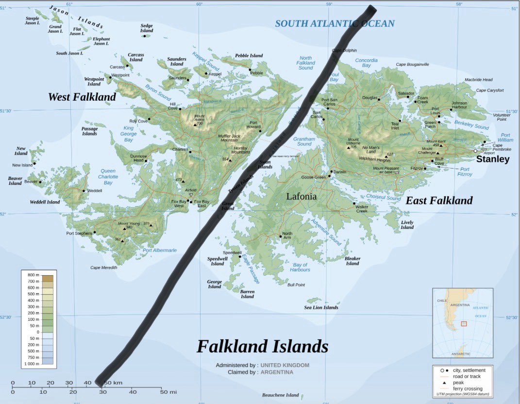 JosephGelman's tweet photo. A two-state solution for the occupied territories. Why can’t the UK be reasonable? Territory for peace. The UK should freeze the settlements on the Falklands immediately so as not to undermine a two state solution and violate Argentinian rights. https://t.co/nJVphTpfHM