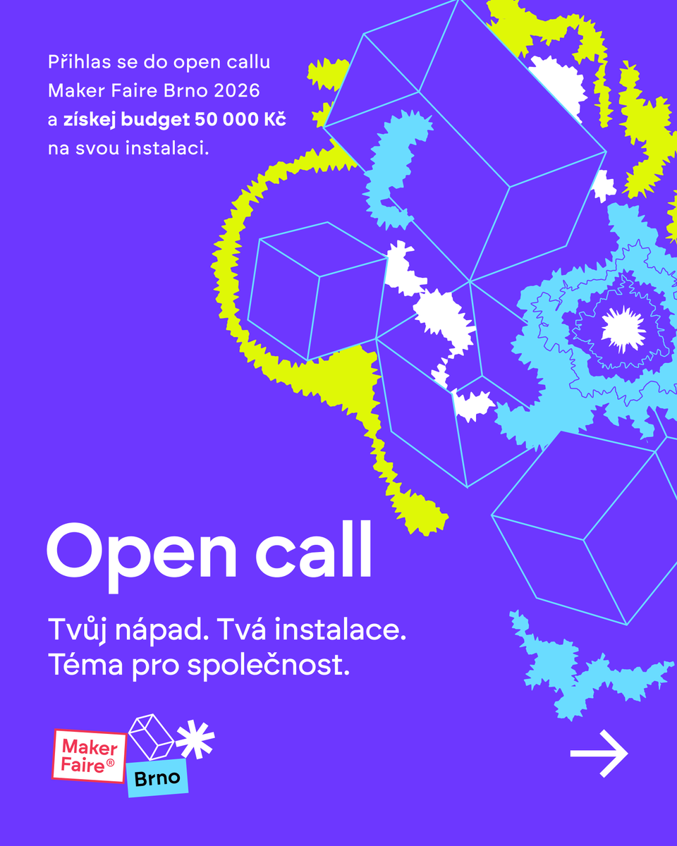MakerFaireCZ's tweet photo. Zapoj se do našich výzev na MF
🚀OPEN CALL
🤖MAKER CHALLENGE
Více informací a přihlášky na: https://t.co/VknfvnpDno.
#makerfaire #makerfairebrno #makerfaire cz #makeropencall https://t.co/WwbhSFBN8Y