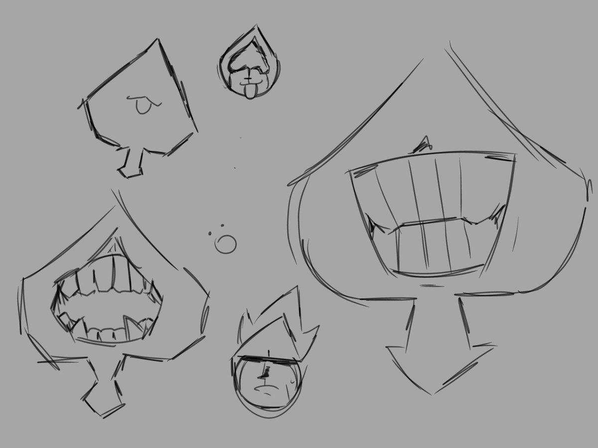 yarr3k3's tweet photo. I’m really, really trying my best to draw King’s mouth on his stomach. BUT IT’S SO BAD!!! Help meee ughh, I’m dying #Deltarune #KingSpade #Sketch (?) https://t.co/ynHI2YgASg