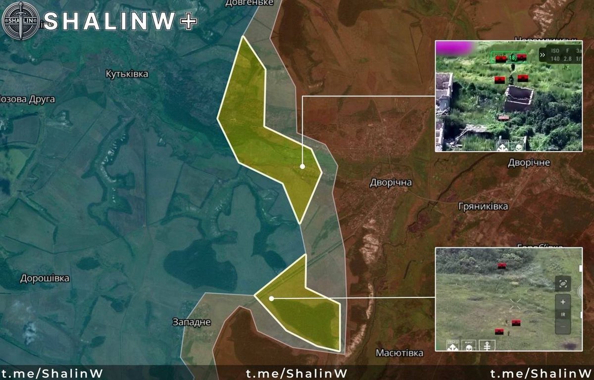 AndySch64494719's tweet photo. Die Streitkräfte der Ukraine sind in Dworitschna eingerückt und haben ein weiteres Waldgebiet bei Sapadne (Richtung Kupjansk) besetzt. https://t.co/Jip6g4djVt