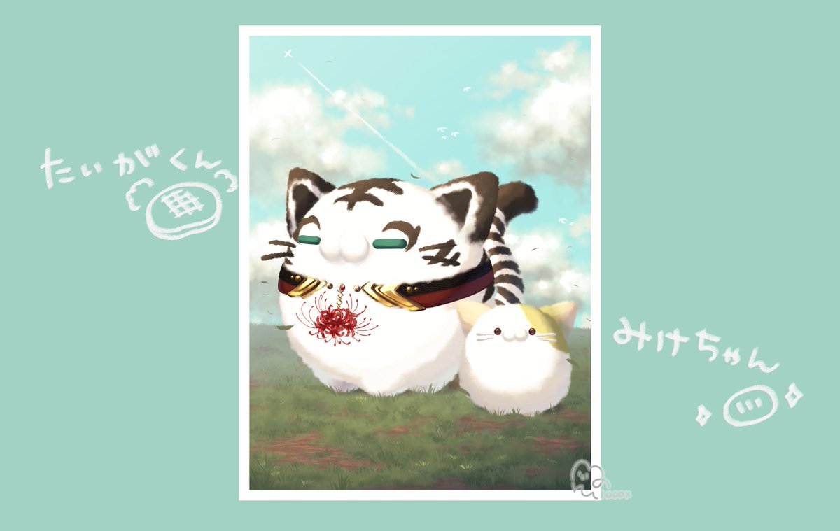 Maru1000x_VRC's tweet photo. #まるもふカフェ

そして、今日持っていったイラストはこんな感じでした！ある程度は本人たちに見せられたので大満足…！
また他の子も描きたいな～！ https://t.co/pMsaYVTlgX