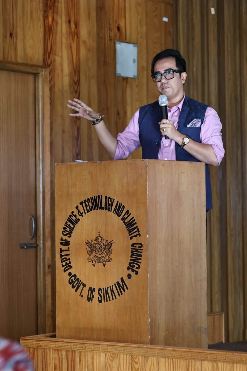 yougantamang's tweet photo. I attended the Media Sensitisation Programme on GLOF Risk Mitigation in Sikkim today at the Conference Hall of the Department of Science and Technology. The programme was particularly relevant in the wake of the growing public discussion around flash floods and glacial hazards in the Himalayan region, and the legitimate questions being raised about Sikkim’s preparedness following the devastating GLOF of 2023.

In my address, I highlighted the importance of sensitising the media fraternity on Glacial Lake Outburst Flood (GLOF) risk mitigation. The media has an important role in ensuring that citizens receive accurate, verified and scientifically informed information, particularly on matters involving natural hazards. Greater understanding of the scientific measures being undertaken by the State can help counter speculation and misinformation and enable a more informed public conversation on preparedness and risk mitigation.

I also apprised the gathering that, under the leadership of Hon’ble Chief Minister Shri Prem Singh Tamang-Golay, the Department of Science and Technology was designated as the nodal department for GLOF hazard assessment and risk mitigation studies in Sikkim, with the decision notified.  The Department is pursuing this responsibility through an interdisciplinary approach in coordination with the concerned line departments and technical agencies. 

I also reiterated that Sikkim has been steadily advancing its disaster preparedness and strengthening its capacity to respond to future natural calamities.

I acknowledged the sustained efforts of Hon’ble Minister for Forest and Environment and Science and Technology, Shri Pintso Namgyal Lepcha, and all the officials of the Department of Science and Technology for their continued work in preliminary studies, scientific research, risk assessment and strategic planning towards strengthening GLOF risk mitigation in Sikkim.

I particularly appreciated the Department’s efforts towards developing what could potentially become the country’s first dedicated GLOF Risk Mitigation Protocol. A standardised and scientifically informed protocol can provide a structured framework for assessing GLOF risks, planning mitigation measures and coordinating institutional responses. If developed comprehensively and implemented effectively, it could become an important institutional mechanism for Sikkim and potentially serve as a model for other Himalayan states and regions facing similar glacial and climate-induced hazards.

The programme also provided an opportunity to hear directly from the technical and administrative officers working on this critical subject. Principal Secretary, Department of Science and Technology and Education, Dr Sandeep Tambe; Principal Director-cum-Secretary, Department of Science and Technology, Shri D.G. Shrestha; Chief Engineer, Department of Science and Technology, Shri Ashim Basnet; and Special Secretary-cum-Director, Sikkim State Disaster Management Authority, Shri Pravakar Rai, shared important details on the scientific studies, risk assessments, mitigation proposals, early warning mechanisms and preparedness measures being undertaken.

For me, the larger objective is clear: scientific research must ultimately translate into preparedness on the ground, timely early warnings, effective mitigation and, above all, the protection of human lives and communities living in vulnerable areas. The media sensitisation programme was an important step towards ensuring that the public conversation on GLOF risks is guided by facts, science and credible information.